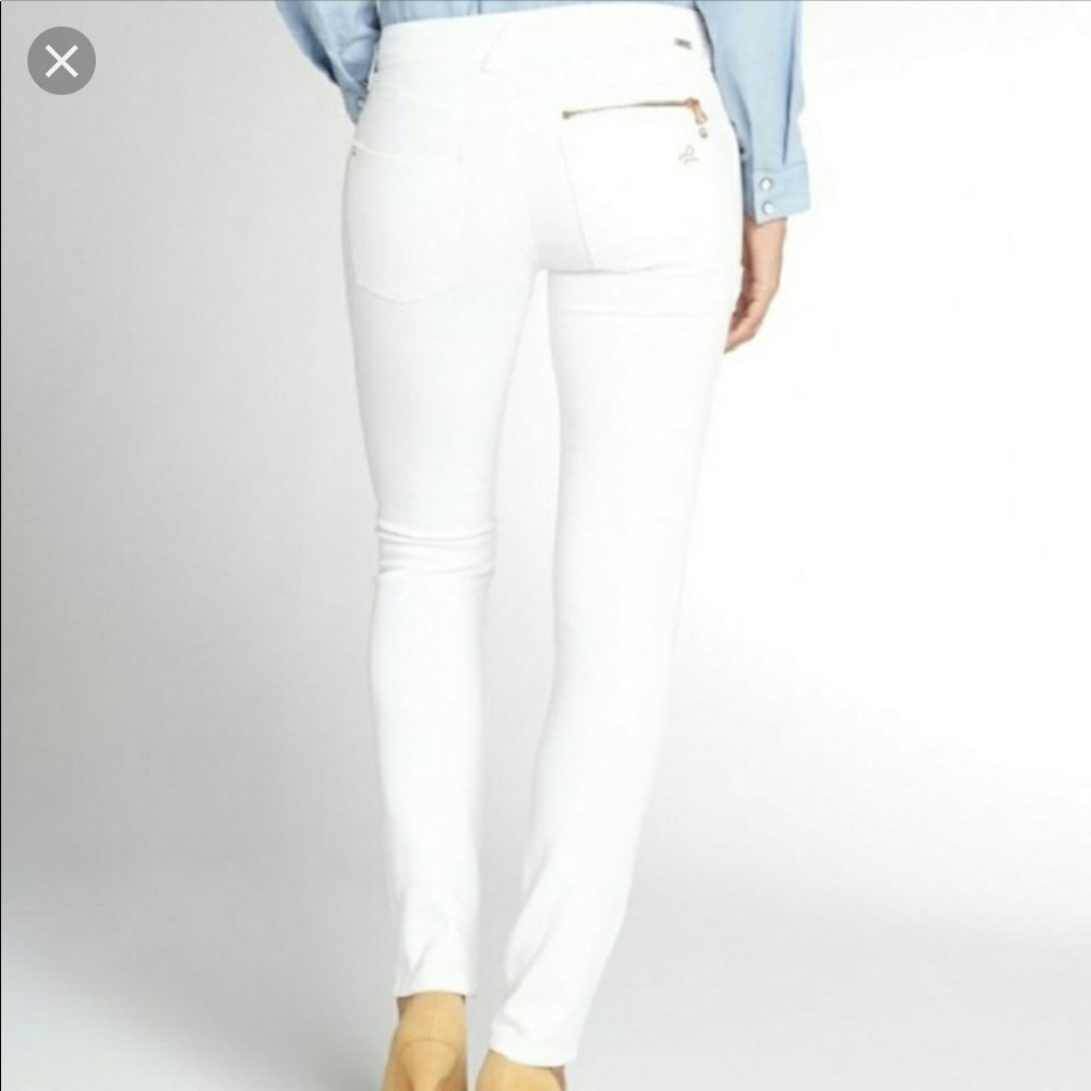 DL 1961 l Amanda White Skinny Jeans Rose Gold